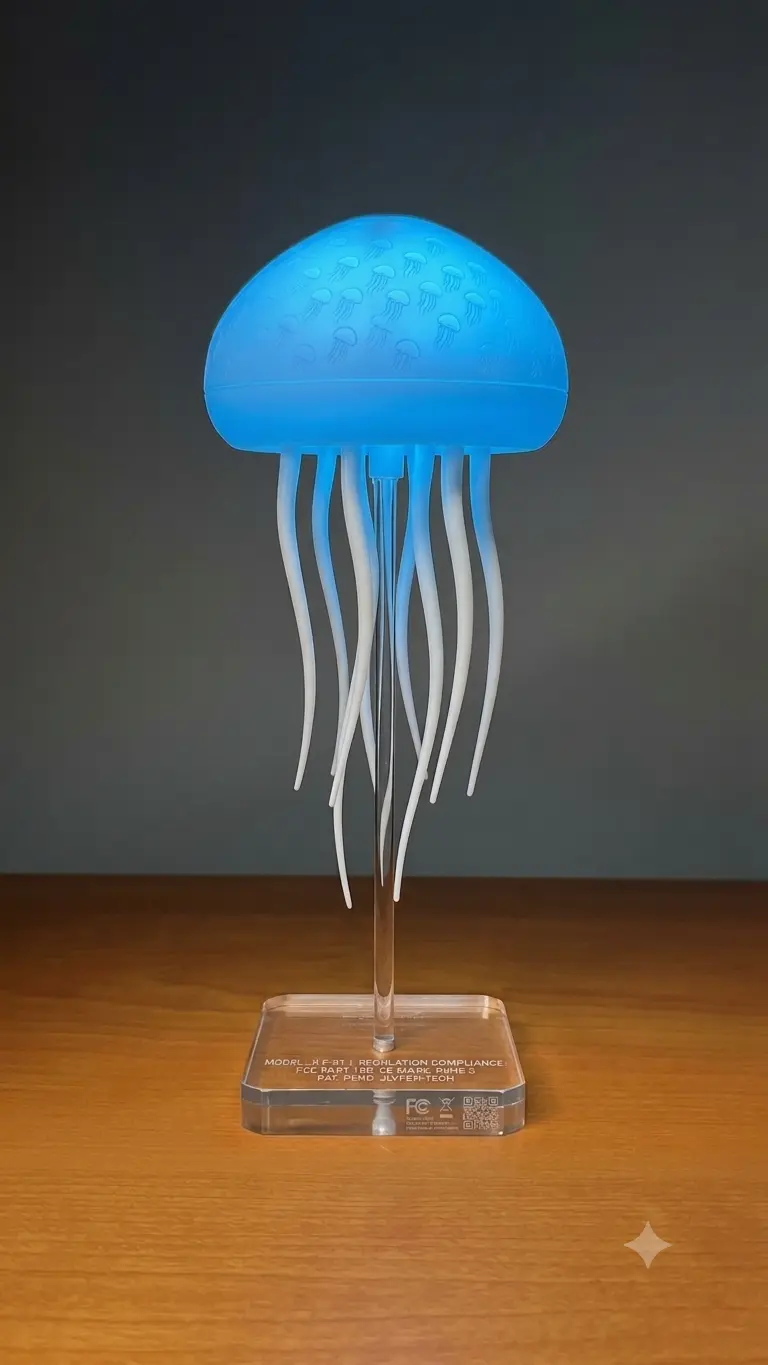 RGB Jellyfish LED Night Light – USB Rechargeable Decorative Table Lamp - Image 5