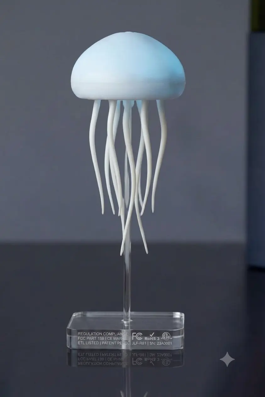RGB Jellyfish LED Night Light – USB Rechargeable Decorative Table Lamp - Image 7